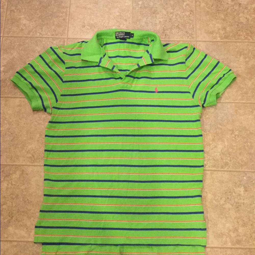 Multi colored short sleeve polo